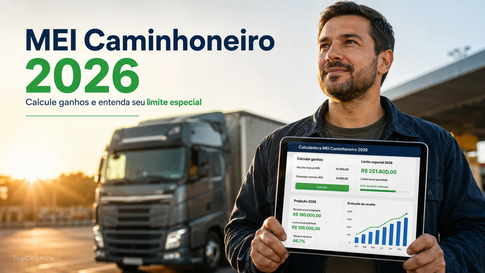 MEI Caminhoneiro: Limite Especial de Faturamento e Tributação em 2026